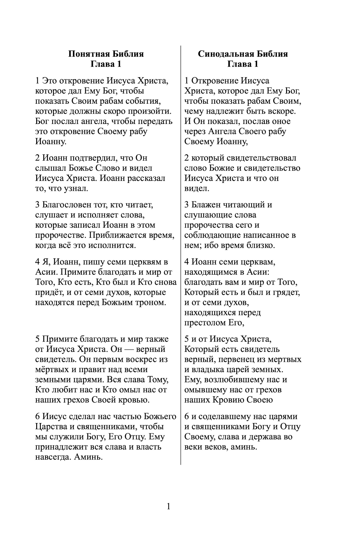 Книга Откровения - Понятная Библия на современном языке - Расширенный перевод с параллельным текстом Синодальной Библии